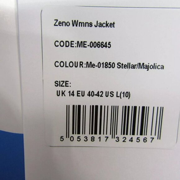 NEW MOUNTAIN EQUIPMENT Womens Zeno Packable Waterproof Jacket Stellar Blue Sz L - Picture 12 of 12